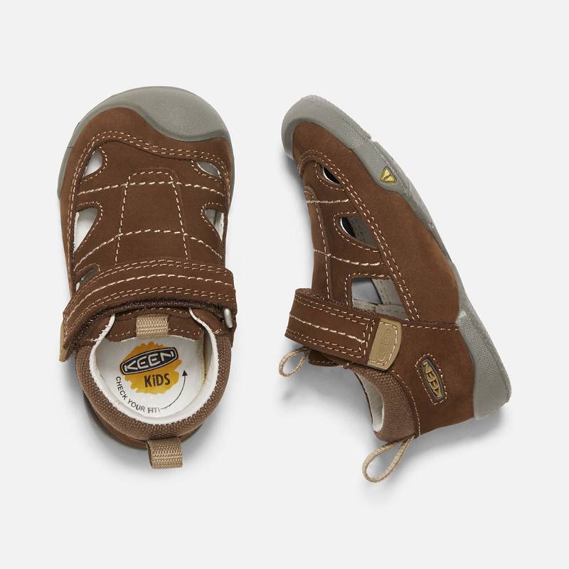 Keen Pep Fisherman Baby Sandalen Kinder DE-68213 Dark Earth/Inca Gold - Keen Kinderschuhe Braun